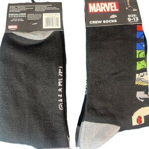 MARVEL CHARACTER CREW SOCKS, WOMEN 5-10, MEN 8-12